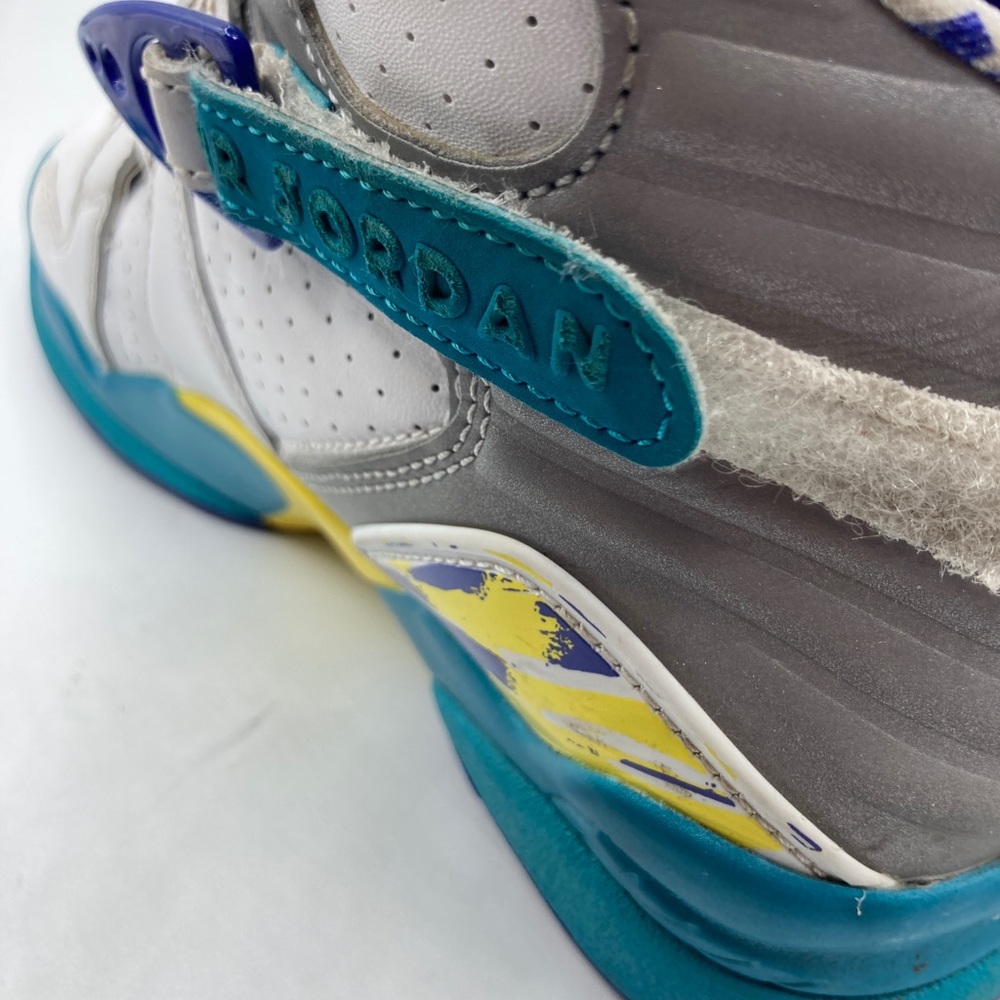 2019 Nike Air Jordan 8 Retro OG White Aqua CI1236-100 Sz 7 Women’s - Picture 9 of 12
